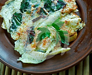 Turkish omelette with beetroot