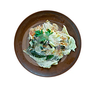 Turkish omelette with beetroot