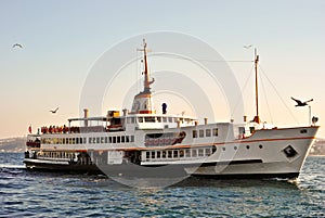 Turkish passenger ship on Bosphorus, Istanbul