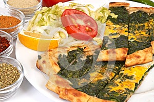 Turkish pide - spinach