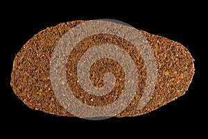 Turkish pizza (lahmacun) on black background. photo