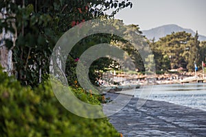 Turkish promenade in Marmaris in the evening