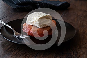 Turkish Quince Dessert with cream / Kaymakli Ayva Tatlisi.