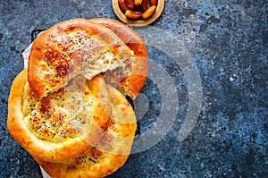 Turkish ramazan pidesi - Traditional Turkish ramadan flatbreads