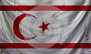 turkish republic of northern cyprus Wave Flag Close Up