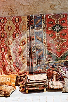 Turkish rugs on the street