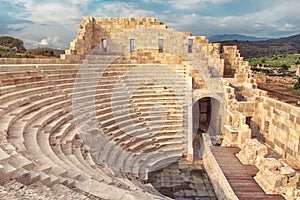 Turkish ruins of stone amphitheater attraction