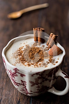 Turkish Salep with cinnamon sticks / Christmas Eggnog