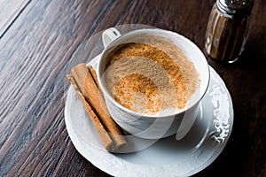 Turkish Salep or Sahlep with cinnamon sticks / Christmas Eggnog.