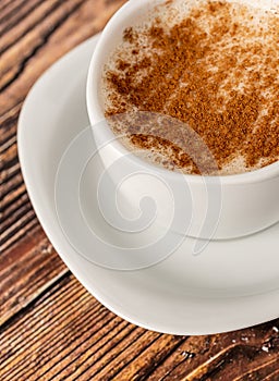 Turkish Salep or Sahlep with cinnamon photo