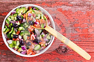 Turkish shepherd salad ready to be served