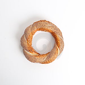 Turkish simit and bagel with sesame bread fastfood