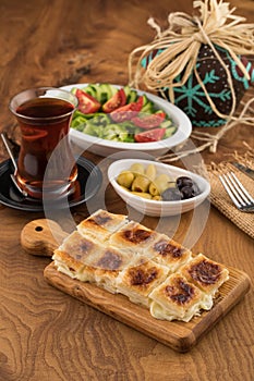 Turkish sliced cheese borek