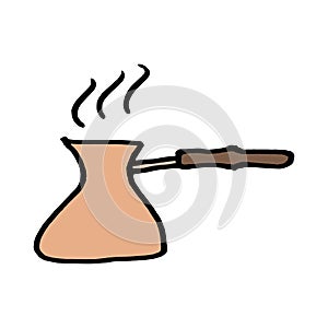 Turkish style coffee maker doodle object