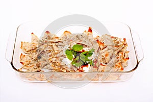 Turkish style delicious manti tatar borek