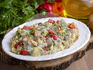Turkish style eggplant appetizer, eggplant salad, Roasted Eggplant Salad, Turkish name Patlican salatasi, babaganus photo