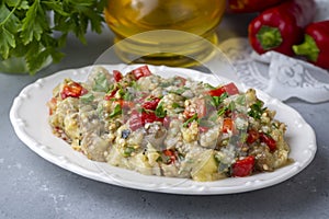 Turkish style eggplant appetizer, eggplant salad, Roasted Eggplant Salad, Turkish name; Patlican salatasi, babaganus photo