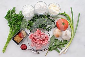 Turkish-style Gozleme Meat Pies Ingredients