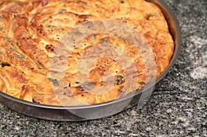 Turkish style stuffed filo dough borek