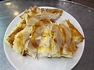 Turkish su boregi borek or burek. traditional food