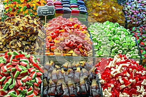 Turkish sweets multicolored candy bars Turkish delight with nuts Oriental sweets