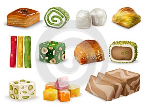 Turkish Sweets Realistic Set