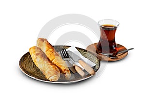 Turkish Tea and Borek Slices Presentation