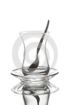 Turkish tea glass photo