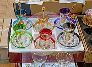 Turkish tea glass cups