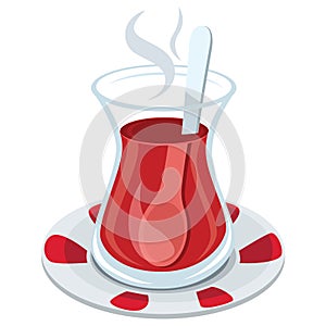 Turkish Tea Glass Vector Illustration