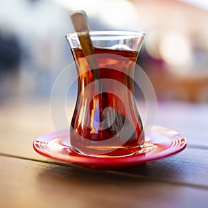 Turkish tea selective focus