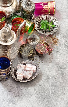 Turkish tea table delights Ramadan kareem Eid mubarak