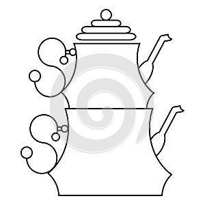 Turkish teapot icon, outline style