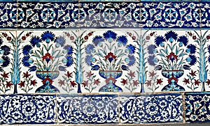 Turkish tile design in Topkapi Palace, Istanbul