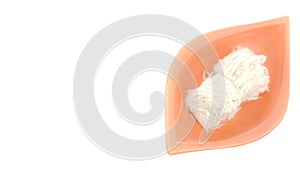 Turkish traditional dessert - Cotton Candy (aka Pismaniye ) isolated on white background. Top view