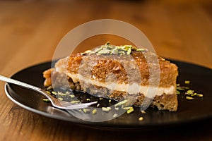 Turkish Traditional Dessert Ekmek Kadayifi / Bread Pudding