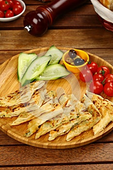 Turkish traditional Gozleme pita