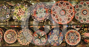 Turkish traditional handpainted pottery plates