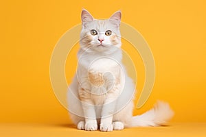 Turkish Van Cat Upright On A White Background