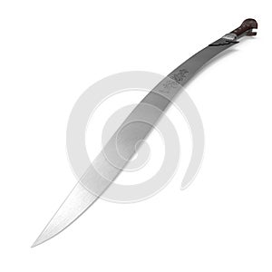 Turkish Yatagan Sword on white. 3D illustration