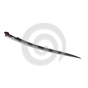 Turkish Yatagan Sword on white. 3D illustration