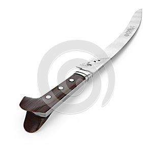 Turkish Yatagan Sword on white. 3D illustration