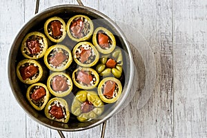 Turkish Zucchini Stuffed with rice and meat / Kabak dolmasi photo