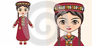 Turkmen girl in national costume