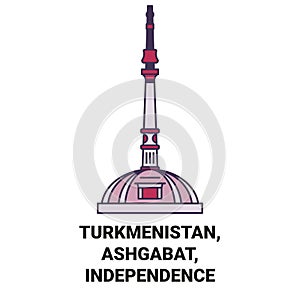 Turkmenistan, Ashgabat, Independence Monument travel landmark vector illustration