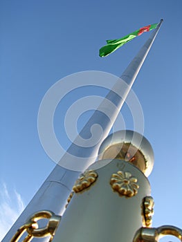 Turkmenistan - Ashgabat, National flag monument