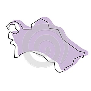Turkmenistan simplified vector map