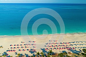 Turks and Caicos Drone View of Beach and Bay