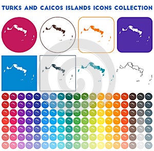 Turks and Caicos Islands icons collection.