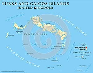 Turks and Caicos Islands Political Map